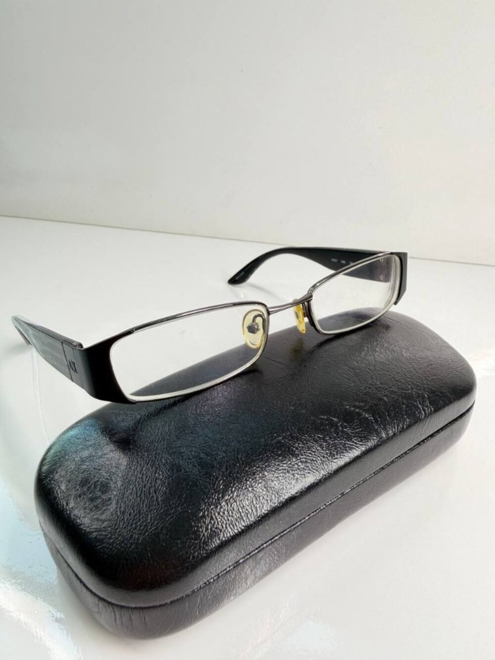 Armani Exchange A|X Designer Eyeglasses – Slim Rectangle Frame
